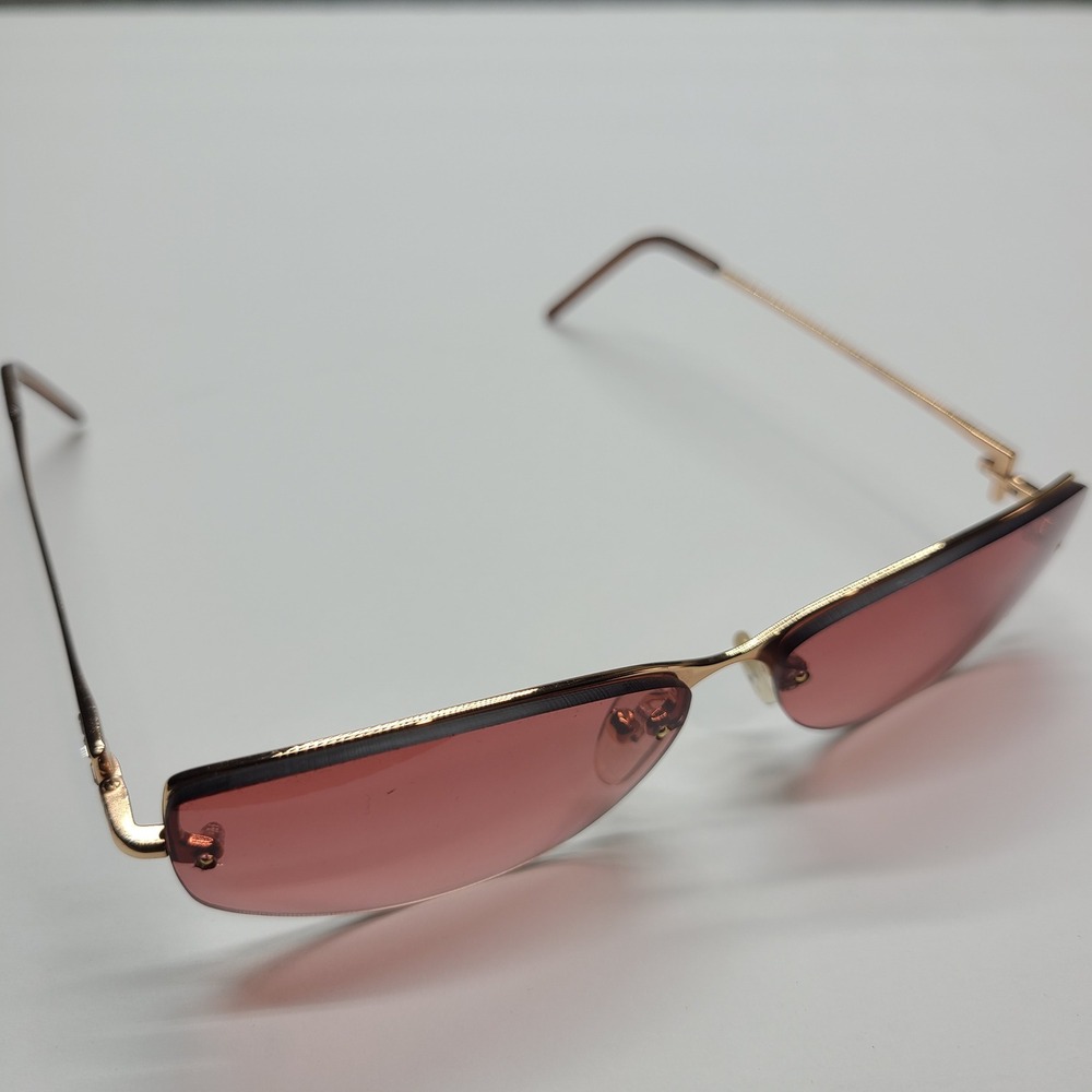 Fendi Pink Lens Rimless Sunglasses with Gold Frame